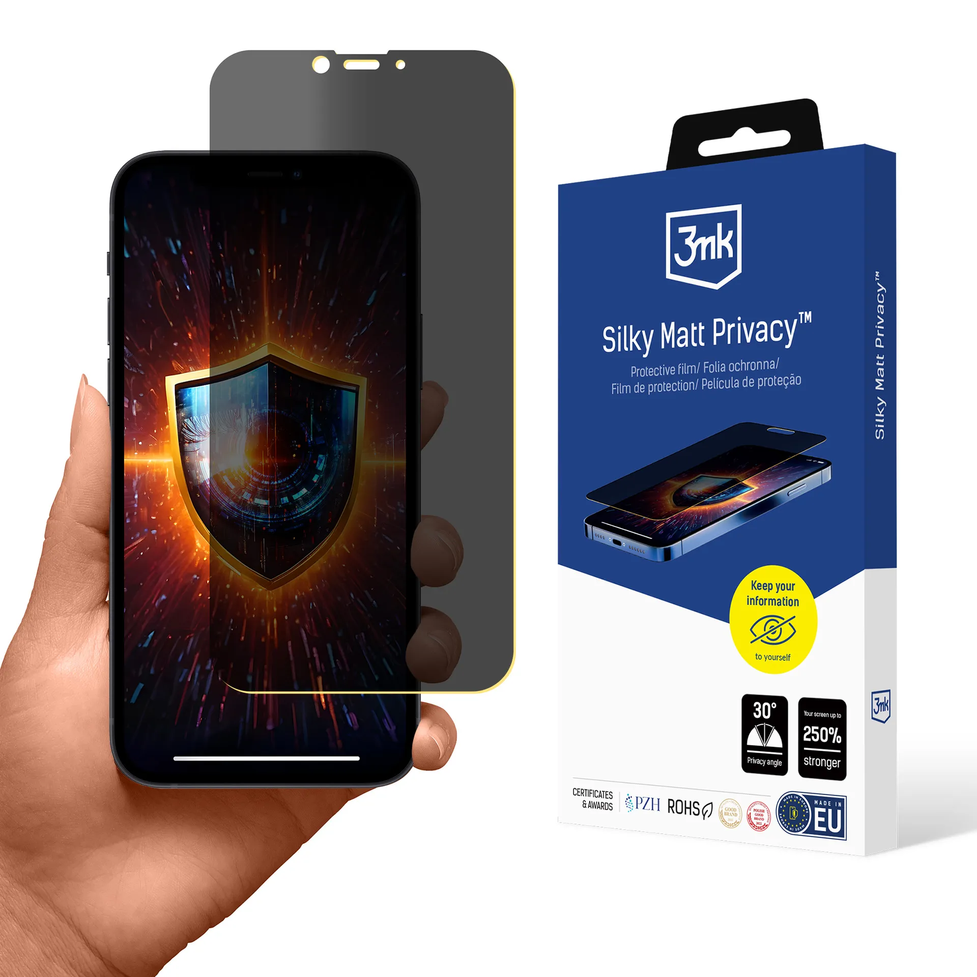 Film anti-espion pour Apple iPhone 13 Pro Max - 3mk Silky Matt Privacy